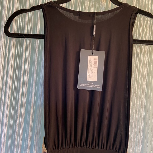 Pretty Little Thing Black Maxi Cut Out High Slit Gold Medallion Dress NWT Size 0 - Picture 11 of 16